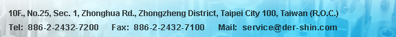 10F., No.25, Sec. 1, Zhonghua Rd., Zhongzheng District, Taipei City 100, Taiwan (R.O.C.)
